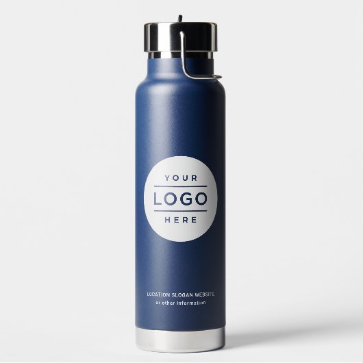 Aangepaste bedrijfsnaam en Logo marinemerk Waterfles (Links)