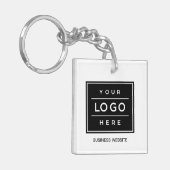 Aangepaste bedrijfsnaam en merk Logo Sleutelhanger (Voorkant Links)