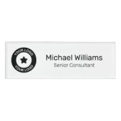 Aangepaste bedrijfsnaam en titel van de Logo-medew Naambadge (Voorkant)