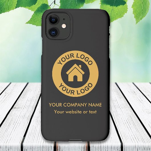 Aangepaste bedrijfsnaam en website van Logo iPhone Hoesje