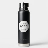 Aangepaste bedrijfsnaam en zwarte Logo Waterfles (Links)