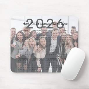 Aangepaste bedrijfsnaam & foto 2026 kalender muismat