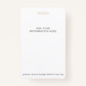 Aangepaste bedrijfsnaam Geautoriseerde gastkaart Badge (Achterkant)