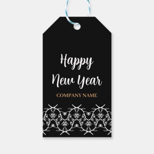 Aangepaste bedrijfsnaam Gelukkig Nieuwjaar Cadeaulabel (Voorkant)