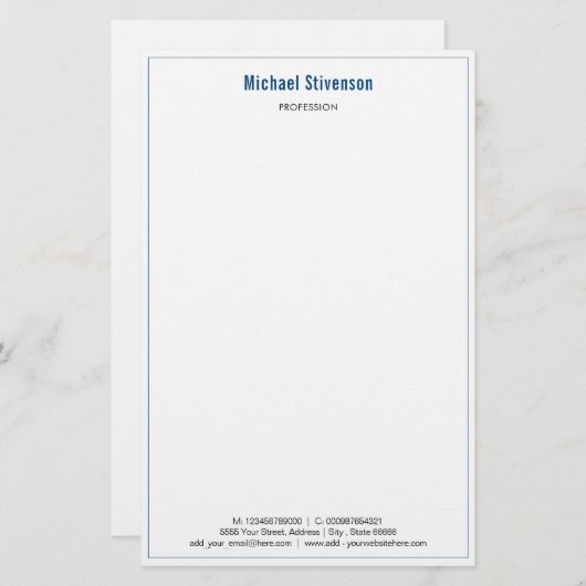 Aangepaste bedrijfsnaam Info Adres Stationery Pape Briefpapier (Voorkant / Achterkant)