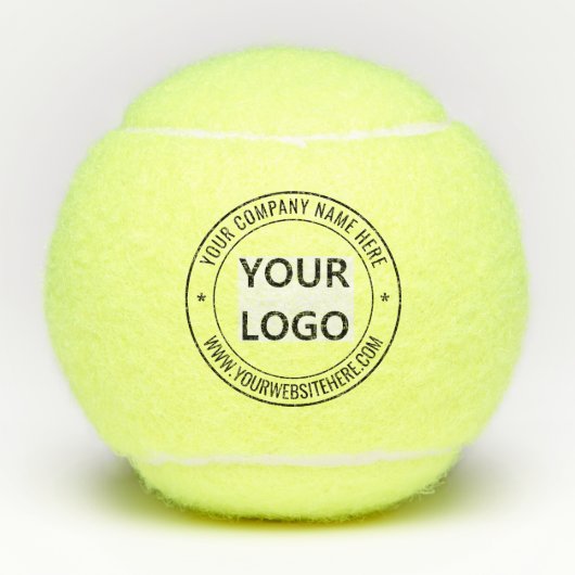 Aangepaste bedrijfsnaam Info Stamp Tennis Balls Tennisballen (Voorkant)