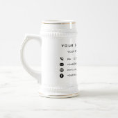 Aangepaste bedrijfsnaam Info Uw bedrijf Beer Stein Bierpul (Links)