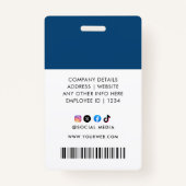 Aangepaste bedrijfsnaam labels voor medewerkers badge (Achterkant)