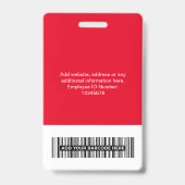 Aangepaste bedrijfsnaam labels voor medewerkers badge (Achterkant)