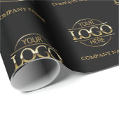 Aangepaste bedrijfsnaam Logo Cadeaupapier (Rol Hoek)