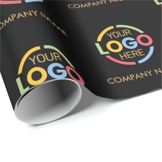 Aangepaste bedrijfsnaam Logo Cadeaupapier (Rol Hoek)