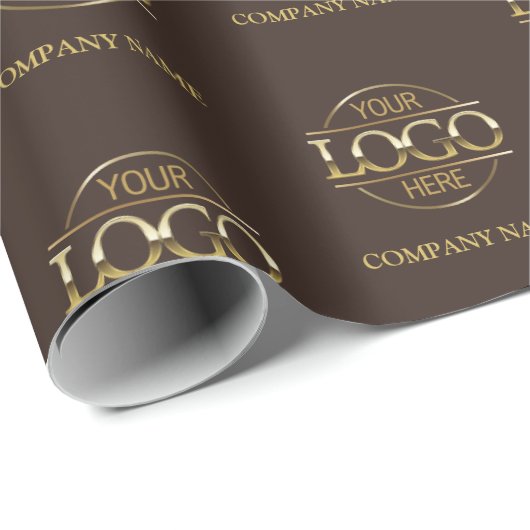 Aangepaste bedrijfsnaam Logo Cadeaupapier (Rol Hoek)