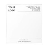Aangepaste bedrijfsnaam Logo Contact Info Notitieb Notitieblok (Voorkant)