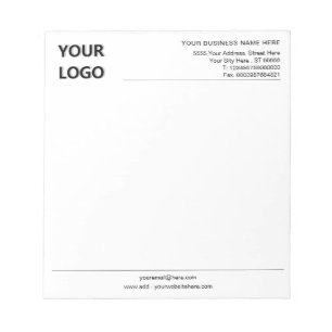 Aangepaste bedrijfsnaam Logo Contact Info Notitieb Notitieblok