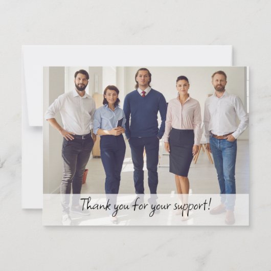 Aangepaste bedrijfsnaam Logo Foto bedankt Notitiekaartje (Achterkant)