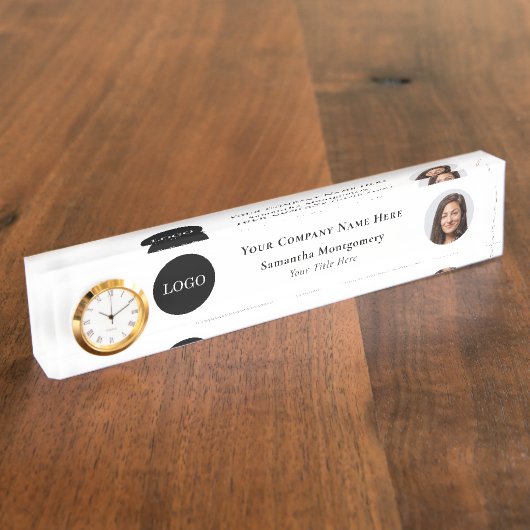 Aangepaste bedrijfsnaam Logo Foto bedrijfsnaam Naambordje (Zijkant)