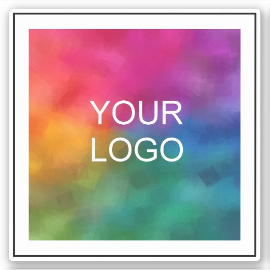 Aangepaste bedrijfsnaam Logo Here Marketing Sticker (Voorkant)
