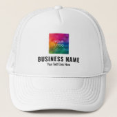 Aangepaste bedrijfsnaam Logo Hier Baseball Unisex Trucker Pet (Voorkant)