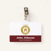 Aangepaste bedrijfsnaam Logo met Metal Clip Badge (Voorkant met clip)