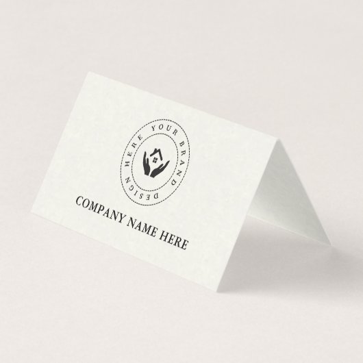 Aangepaste bedrijfsnaam Logo QR-code en bericht Kaart (Voorkant)