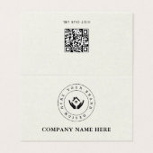 Aangepaste bedrijfsnaam Logo QR-code en bericht Kaart (Buitenkant ongevouwen)