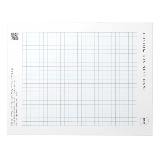 Aangepaste bedrijfsnaam Logo QR Code Tekening Graf Notitieblok (Voorkant)