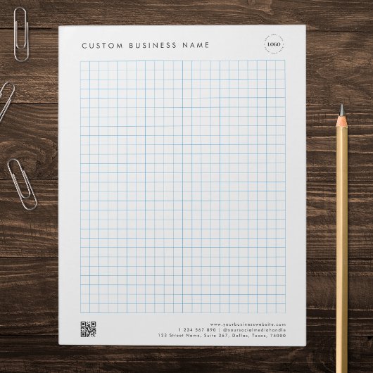 Aangepaste bedrijfsnaam Logo QR Code Tekening Graf Notitieblok