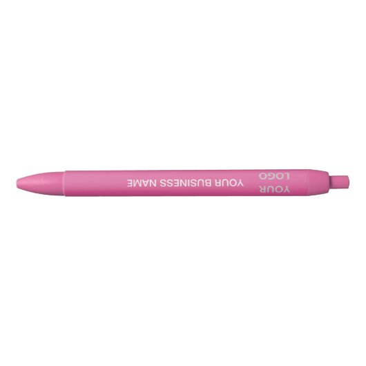 Aangepaste bedrijfsnaam & logo - Roze modern Blauwe Inkt Pen (Voorkant)