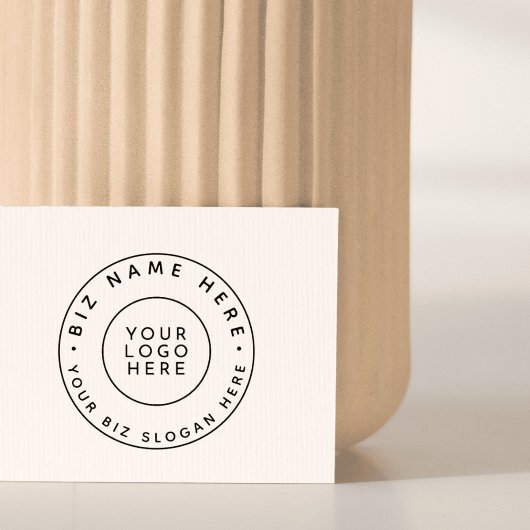 Aangepaste bedrijfsnaam Logo Slogan Modern  Zelfinktende Stempel