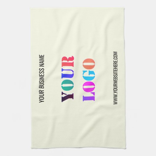 Aangepaste bedrijfsnaam Logo - Speciaal gepersonal Theedoek (Verticaal)