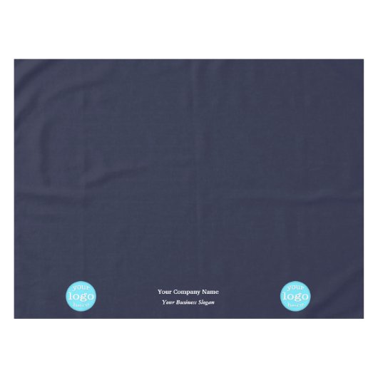 Aangepaste Bedrijfsnaam Logo Trade Show Blauw Tafelkleed (Voorkant (Horizontaal))