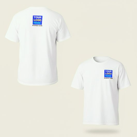 Aangepaste bedrijfsnaam & Logo voor- en achterkant T-shirt
