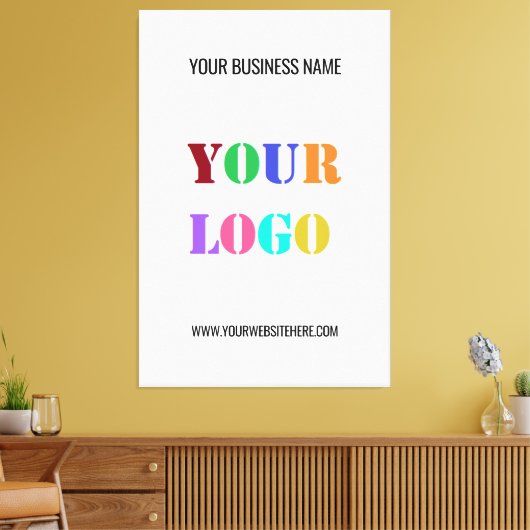 Aangepaste bedrijfsnaam Logo Website Canvas Print (Insitu (Woonkamer))