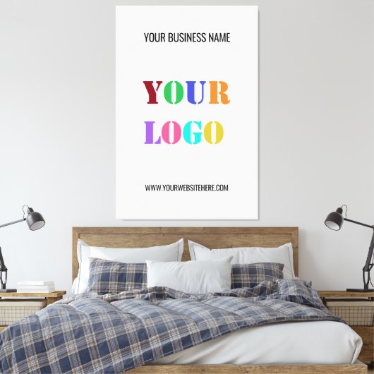 Aangepaste bedrijfsnaam Logo Website Canvas Print (Insitu (Slaapkamer))