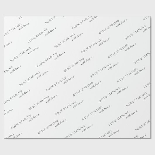 Aangepaste bedrijfsnaam met liefdesscript cadeaupapier (Vlak)