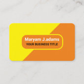 Aangepaste Bedrijfsnaam - Modern Geel & Sinaasappe Visitekaartje (Voorkant)