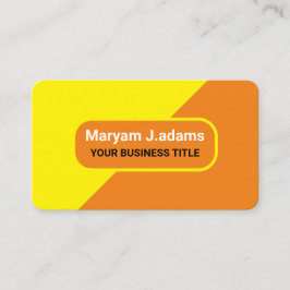Aangepaste Bedrijfsnaam - Modern Geel & Sinaasappe Visitekaartje