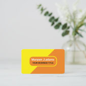 Aangepaste Bedrijfsnaam - Modern Geel & Sinaasappe Visitekaartje (Staand voorkant)
