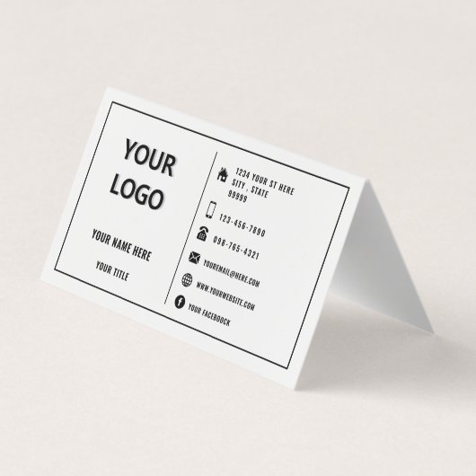 Aangepaste bedrijfsnaam Modern Lijst Uw kleuren Visitekaartje (Achterkant)