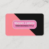 Aangepaste Bedrijfsnaam - Modern Zwart & Blush Roz Visitekaartje (Voorkant)