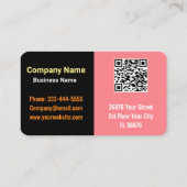 Aangepaste Bedrijfsnaam - Modern Zwart & Blush Roz Visitekaartje (Achterkant)