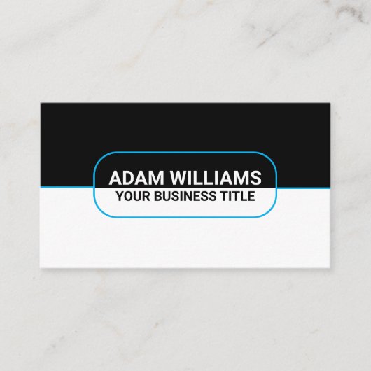 Aangepaste Bedrijfsnaam - Modern Zwart-Wit Visitekaartje (Voorkant)