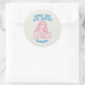 Aangepaste bedrijfsnaam Ondersteun uw lokale creat Ronde Sticker (Tas)