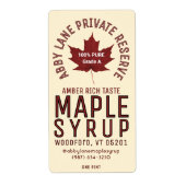 Aangepaste Bedrijfsnaam Red Maple Leaf Circular Lo Etiket (Voorkant)