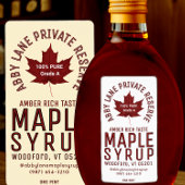 Aangepaste Bedrijfsnaam Red Maple Leaf Circular Lo Etiket