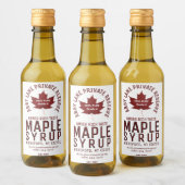 Aangepaste Bedrijfsnaam Red Maple Leaf Circular Lo Wijn Etiket (Flessen)