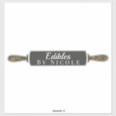 Aangepaste bedrijfsnaam Rollenpin Bakery Edibles Sticker (Vel)