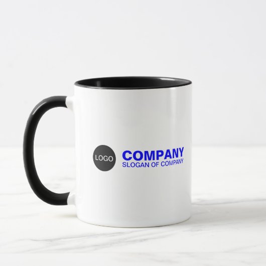 Aangepaste bedrijfsnaam & slogan & logo branding mok (Links)