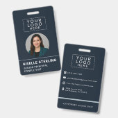 Aangepaste bedrijfsnaam tag foto ID-logo  Badge (Voor- en achterkant)