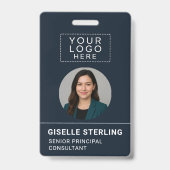 Aangepaste bedrijfsnaam tag foto ID-logo  Badge (Voorzijde)